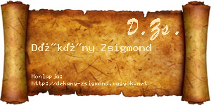 Dékány Zsigmond névjegykártya