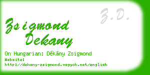 zsigmond dekany business card