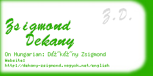 zsigmond dekany business card